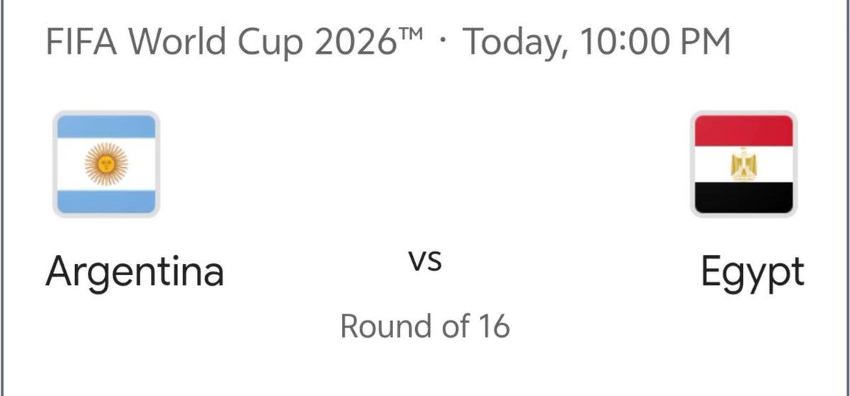 RealMonnaf's tweet photo. Argentina vs. Egypt! ⚽️ Predict the correct score and win $0.50USD1.
One people will be randomly selected from the correct answers to receive the prize! 💸
 Share your prediction in the comments.
Last time 12:00 AM BD Time.

⚠️Just  for fun. https://t.co/Z6s0Tdpaur