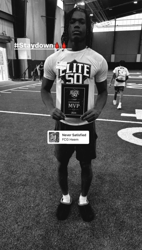 Jamescabarrus27's tweet photo. All my hard work translates‼️…DB mvp at the Elite 50 camp @MickensJay @TheProtectUCrew @JnewSports @chaseK_52 https://t.co/05x2yP4lQA