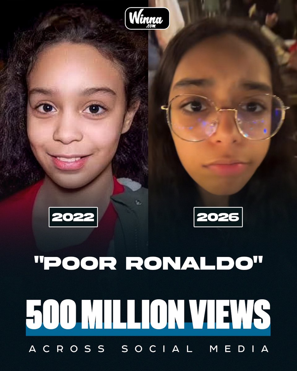 WinnaFC's tweet photo. 🚨| BREAKING: The new viral video of "POOR RONALDO" Moroccan girl has crossed 500M views across social media in less than 24 hours.😳 https://t.co/CSlThSdDm8