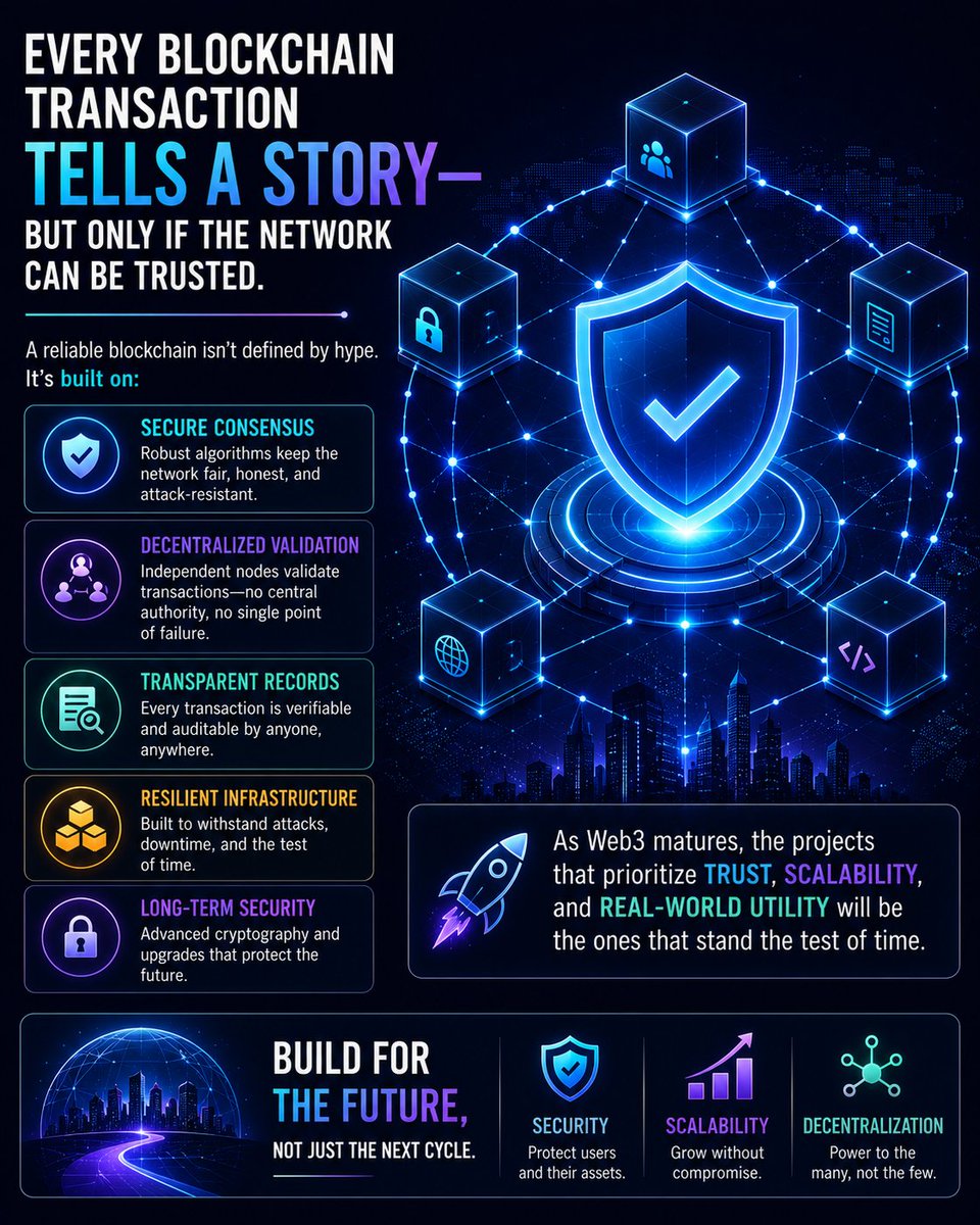 DraylightE33247's tweet photo. Every blockchain transaction tells a story but only if the network can be trusted.

As Web3 matures, the projects that prioritize trust, scalability, and real-world utility will be the ones that stand the test of time.
Build for the future, not just the next cycle. 🚀
#Blockchain https://t.co/5ogGOyqnJQ
