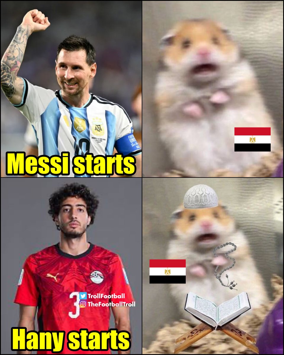 TrollFootball's tweet photo. Egypt fans seeing the starting XIs https://t.co/Up85gxHtAx