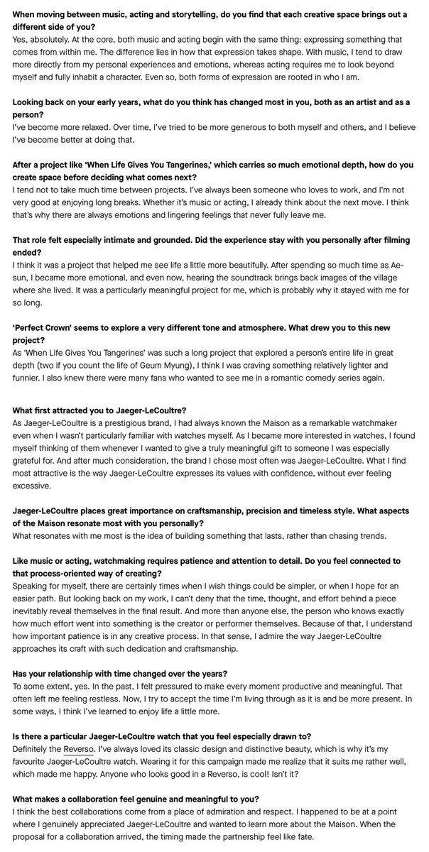 IUteamstarcandy's tweet photo. [NEWS] 260707 Men’s Folio Exclusive Interview with Jaeger-LeCoultre’s Global Brand Ambassador IU

@_IUofficial reflects on the lasting impact of #WhenLifeGivesYouTangerines, what drew her to choosing #PerfectCrown, her philosophy on growth, uncertainty, time and more 

READ FULL 🔗 https://t.co/zFefHak5kG

#IU #아이유 @jaegerlecoultre @_IUofficial