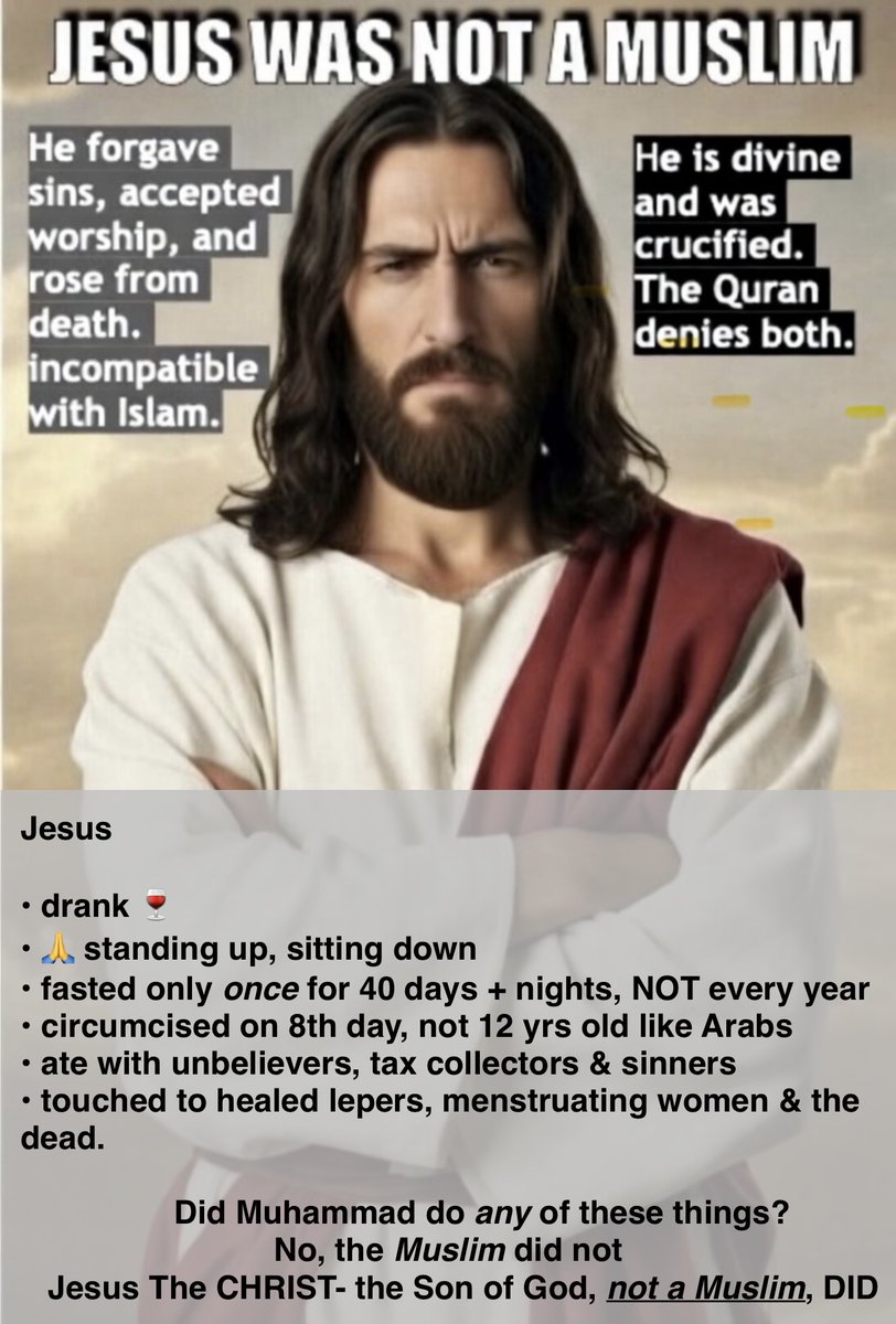 rosecorn2's tweet photo. @TheGrapeMan_ @ogeebog @TajeerBackUp @Ihunanya_chi She is showing that Islam was never the religion of Jesus regardless of the retroactive theological theft M’ud attempted in the Quran https://t.co/woneAlRfy8