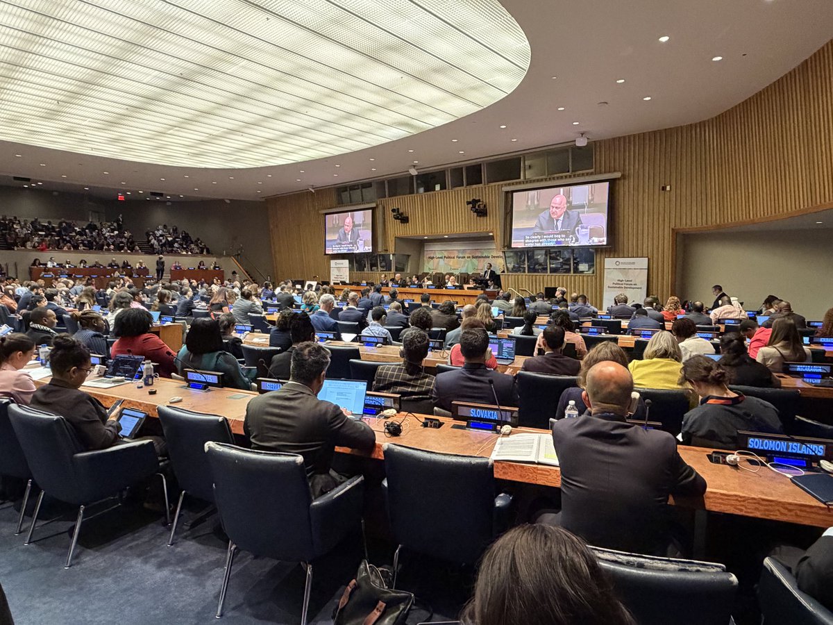 AfricanUnionUN's tweet photo. #HappeningNow : Opening of the First Meeting of the High Level Political Forum (#HLPF2026), under the auspices of the Economic and Social Council #ECOSOC). The Permanent Observer Mission of the African Union(#AU) to the United Nations (#UN) is participating at the opening segment at the @UN headquarters in New York. 

Featuring on the program are the opening statement of the President of ECOSOC and the Presentation of the Secretary-General's report on progress towards the #SDGs among others 
#Agenda2063 #Agenda2030

Watch: https://t.co/MPRUiYxpMn