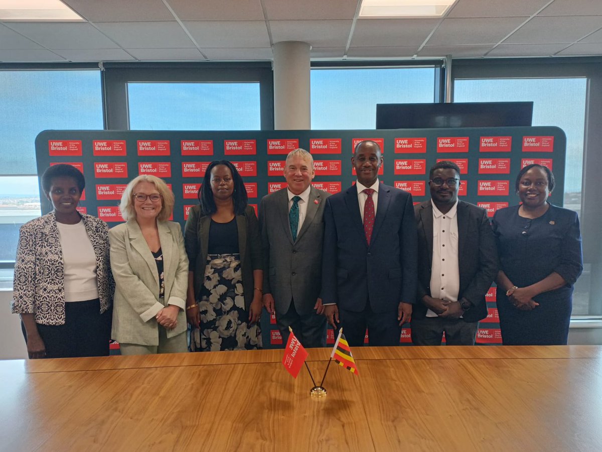 UCUniversity's tweet photo. JUST IN: UCU and the University of the West of England, Bristol have signed an MOU for a partnership spanning joint teaching, research, community engagement, and staff and student mobility.
📸 UWE Bristol VC Prof. Sir Steve West (right) with our VC, Prof. Aaron Mushengyezi. https://t.co/1uS7cRP4u8