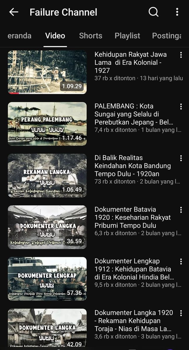 blessedchoke's tweet photo. Failure Channel. Aku suka banget sama akun ini, isinya adalah arsip-arsip video lama yang diambil dari kacamata kolonial, tapi yang bikin channel ini menarik adalah dia membuat narasinya jadi sangat anti-kolonial. 
Subscribersnya masih keitung dikit untuk konten yang sebagus ini. https://t.co/ZFicofH4mw