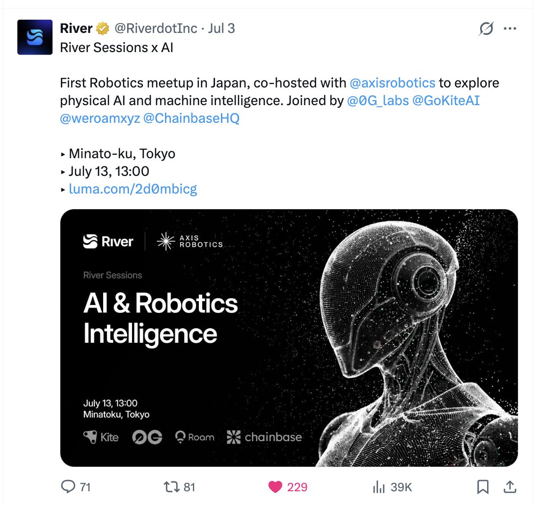 danhtran68's tweet photo. WAO, giờ mới để ý nha ae ơi

River sẽ co host meetup về robotics đầu tiên ở Nhật Bản với @axisrobotics  

Cả 2 đều từ team Trung Quốc, mà vừa rồi chắc ae biết River nó đẩy lên FDV 80B$, nhiều ae VN ăn airdrop đẫm rồi đúng ko 

Vậy thì chần chừ gì nữa với Axis nào kk

Link tham gia https://t.co/r1Vi2qv2Hv