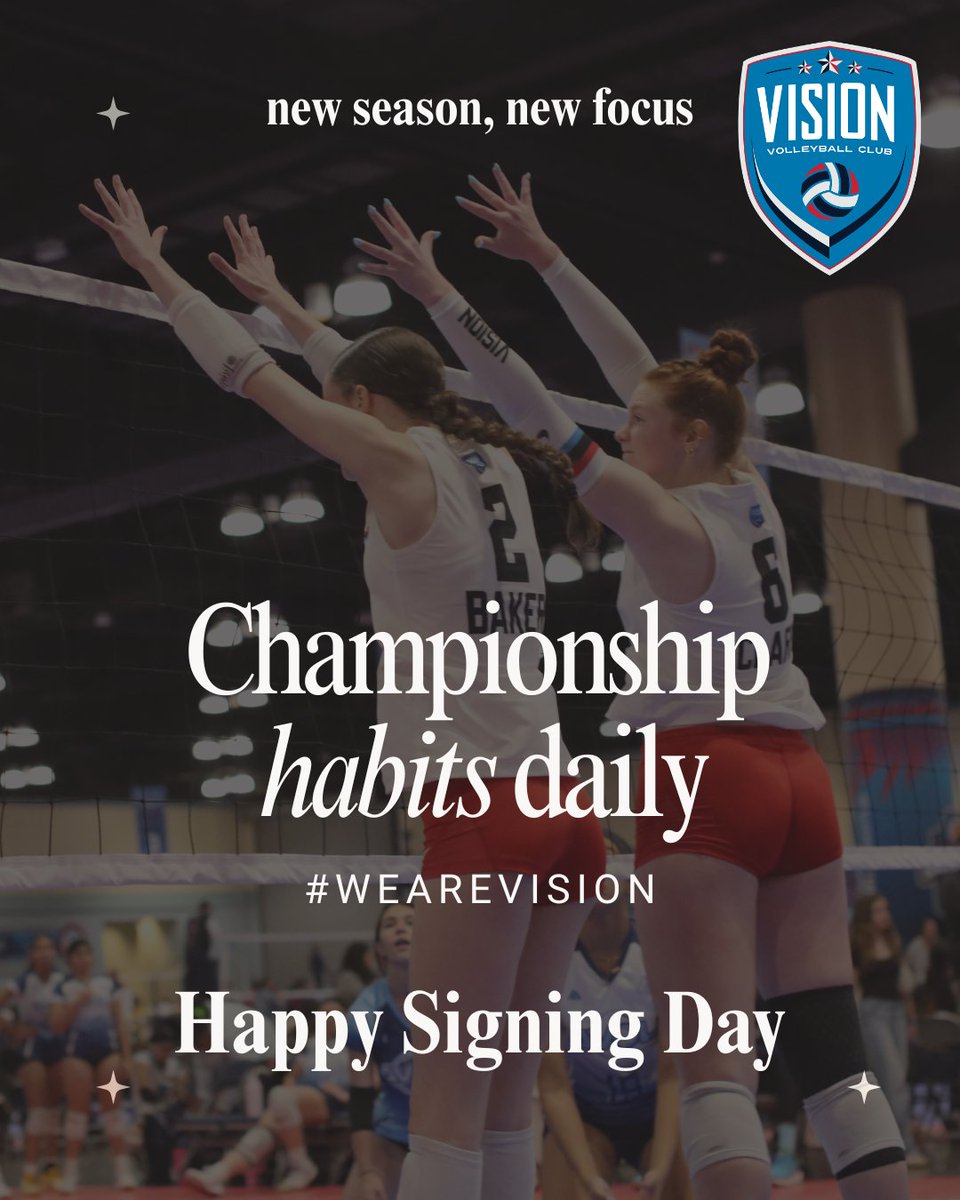 VisionVBClub1's tweet photo. ⏳ New Season Loading...

🎉 Happy Signing Day, Vision Family! 🎉

See you tonight as we kick off the 2026–2027 season! Be sure to review the Signing Day Page for sizing schedules, gear links, registration info, and event details.

👉 https://t.co/m1QsaG7h1f https://t.co/pQZZg8VVLU