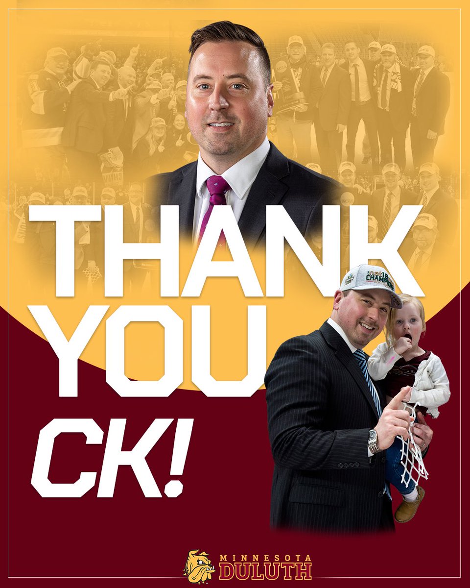 UMDMensHockey's tweet photo. One of the best to ever do it! Thank you CK for your dedicated service to Bulldog hockey!! https://t.co/FJo5jKxl0G