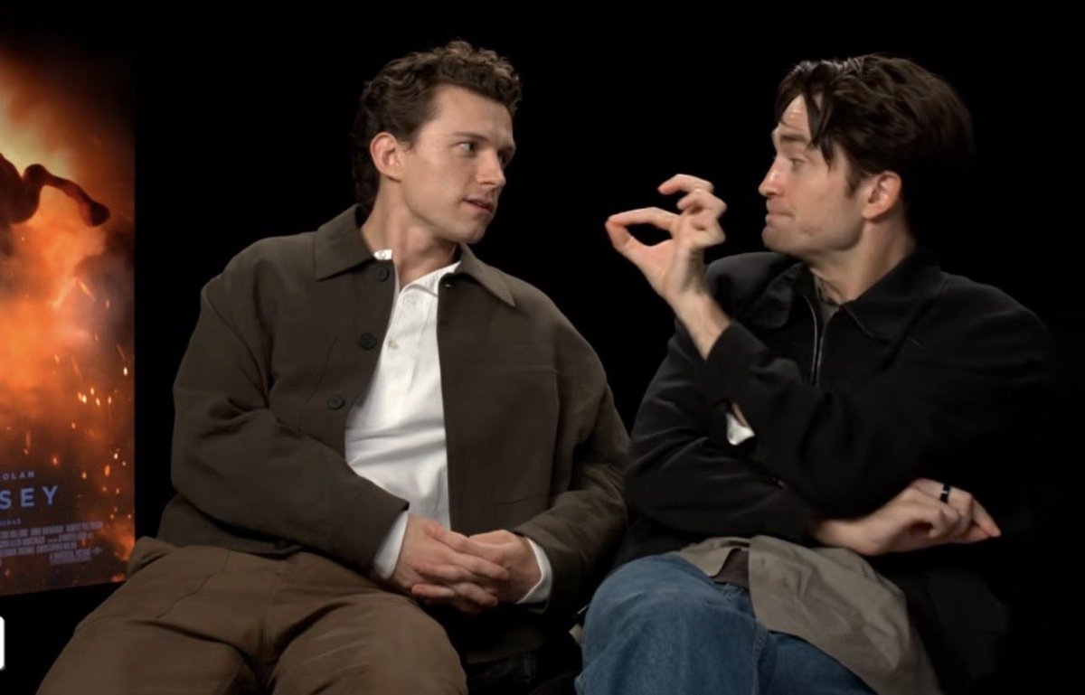 dayashlland's tweet photo. give me all the interviews of tom and rob now https://t.co/iKhPeFzO6Z