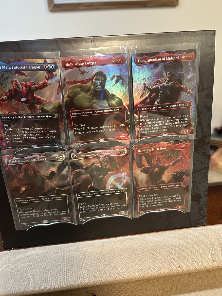 ChucksSBI's tweet photo. Marvel set got me hype too, I just love the art and marvel. Excited for this Fridays commander night https://t.co/6si826nxB9