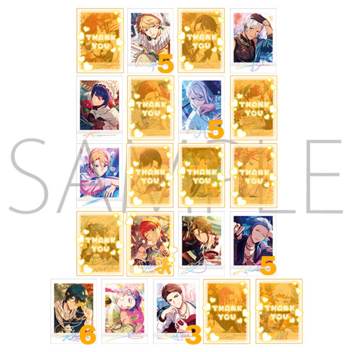 ____tomato07's tweet photo. 【交換】エリオス ぱしゃこれプレミアム vol.6

譲）ウィル5、オスカー、レン、ヴィクター、ジュニア、ジェイ、アッシュ5、セイジ6、ニコ、ジュード3

求）ビリー≫定価+送料

︎︎⟡10box予約済
︎︎⟡1部お声がけ中
︎︎⟡キャラ毎まとめてでしたら譲渡可 https://t.co/7wEQRGFffC