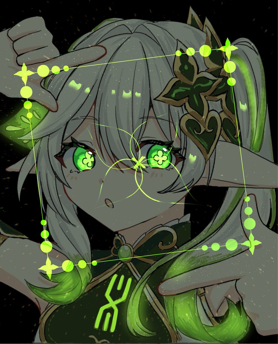 Towari0525's tweet photo. 加工前◀︎　　▶︎加工後
絵チャして来ました！！
#ナヒーダ 
#原神 
#GenshinImpact https://t.co/xWeD6EXH2W