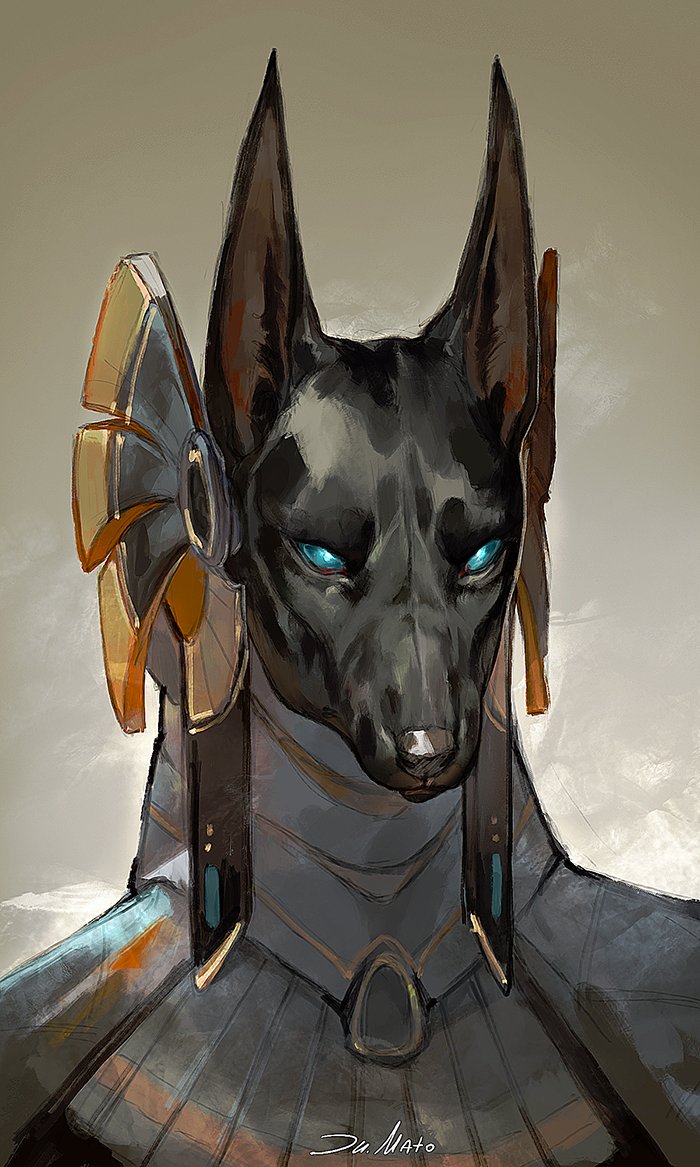 julia_tdc's tweet photo. Portrait Commission 

#furryart #anubis #portrait https://t.co/RsyPIQaSdJ