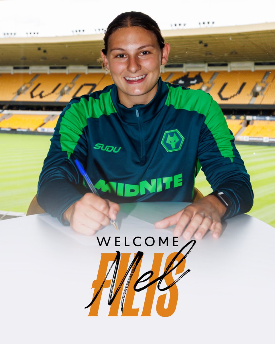 WolvesWomen's tweet photo. Welcome to Wolves, @mel_filis ✍️

The former Arsenal midfielder joins us following her departure from Italian side Sassuolo 💛

🔗 https://t.co/gJrDPTXyso https://t.co/qu7mHfDkhj