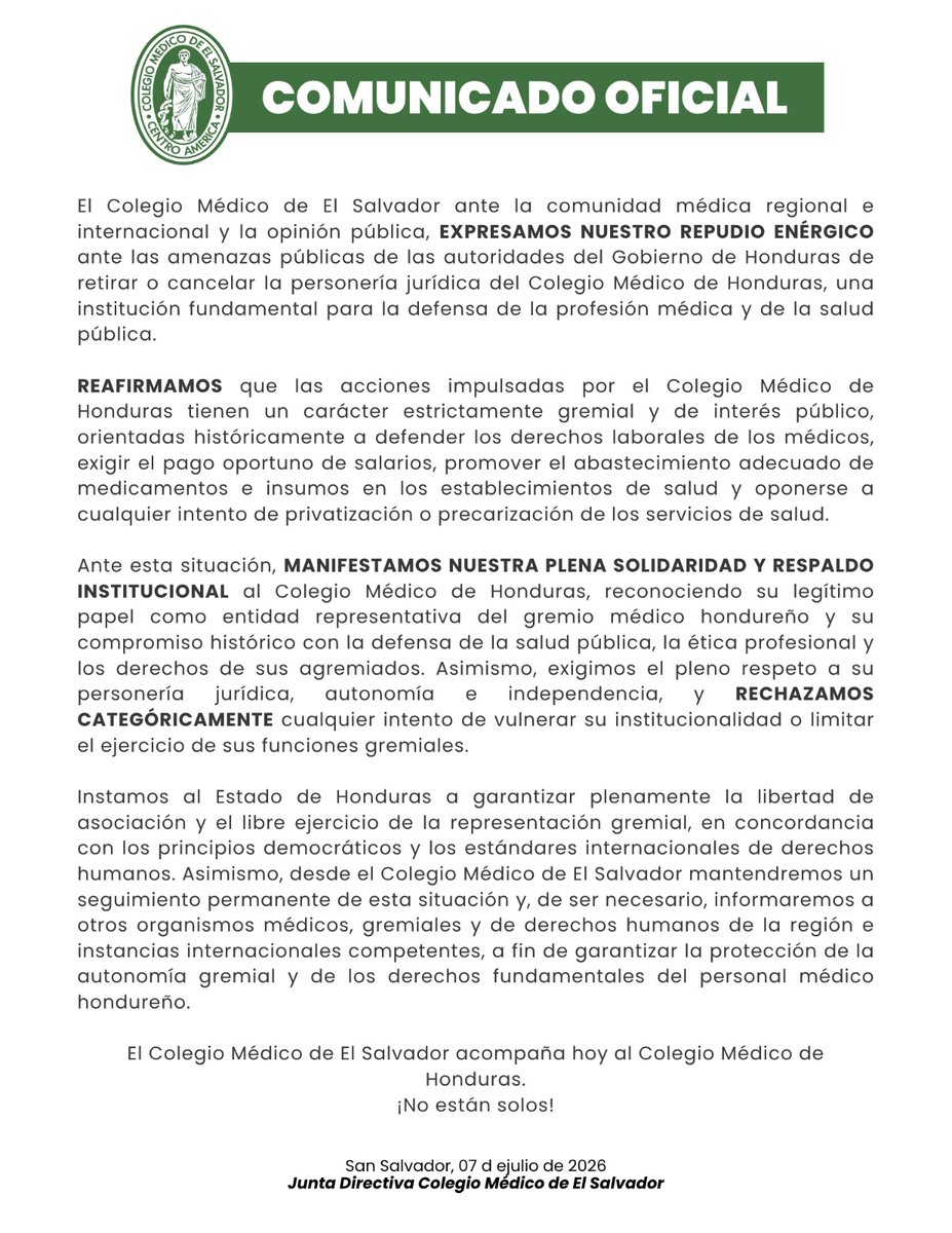 colmed_es's tweet photo. COMUNICADO OFICIAL 📢 https://t.co/4hWb7UQYup