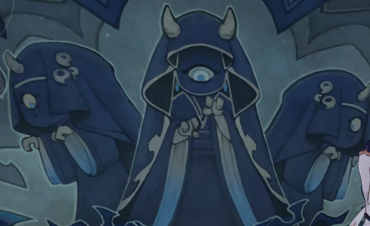 tsaritsakisser's tweet photo. I found it pretty interesting how the Moon Sisters were represented over the years, especially considering the latest piece of lore. The mural in Inazuma by far gave them a non-human appearance while the Nod-Krai PV also kept their horns. I think it's safe to assume the pics at- https://t.co/Jzp4eb1VmL
