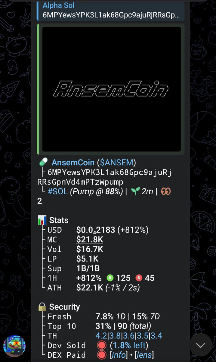 Alphasol023's tweet photo. Watch your entry on $ANSEM
6MPYewsYPK3L1ak68Gpc9ajuRjRRsGpnVd4mPTzWpump
#Solana #memecoin #pumpfun #CryptoPrediction #BlockchainScam https://t.co/netqgOKlvy