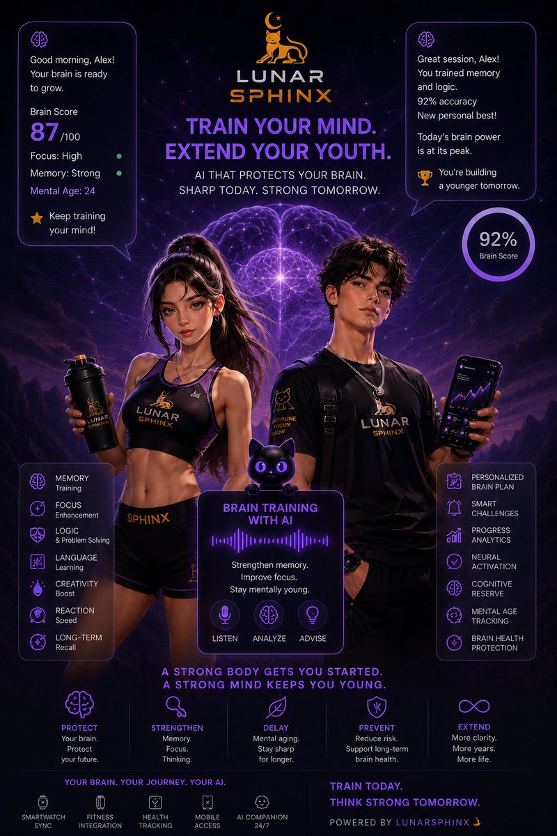 Lunar_Sphinx's tweet photo. 🧠 We continue sharing our vision for the future of AI Lunar.

One day, almost everyone begins to lose something priceless.

Not money.

Not strength.

Memory.

The ability to learn quickly.
To stay mentally sharp.
To remember the moments, knowledge and experiences that shaped our lives.

What if AI could help us preserve all of that for as long as possible?

Imagine an AI that doesn't simply store information...

It helps keep your brain active every single day. 👇