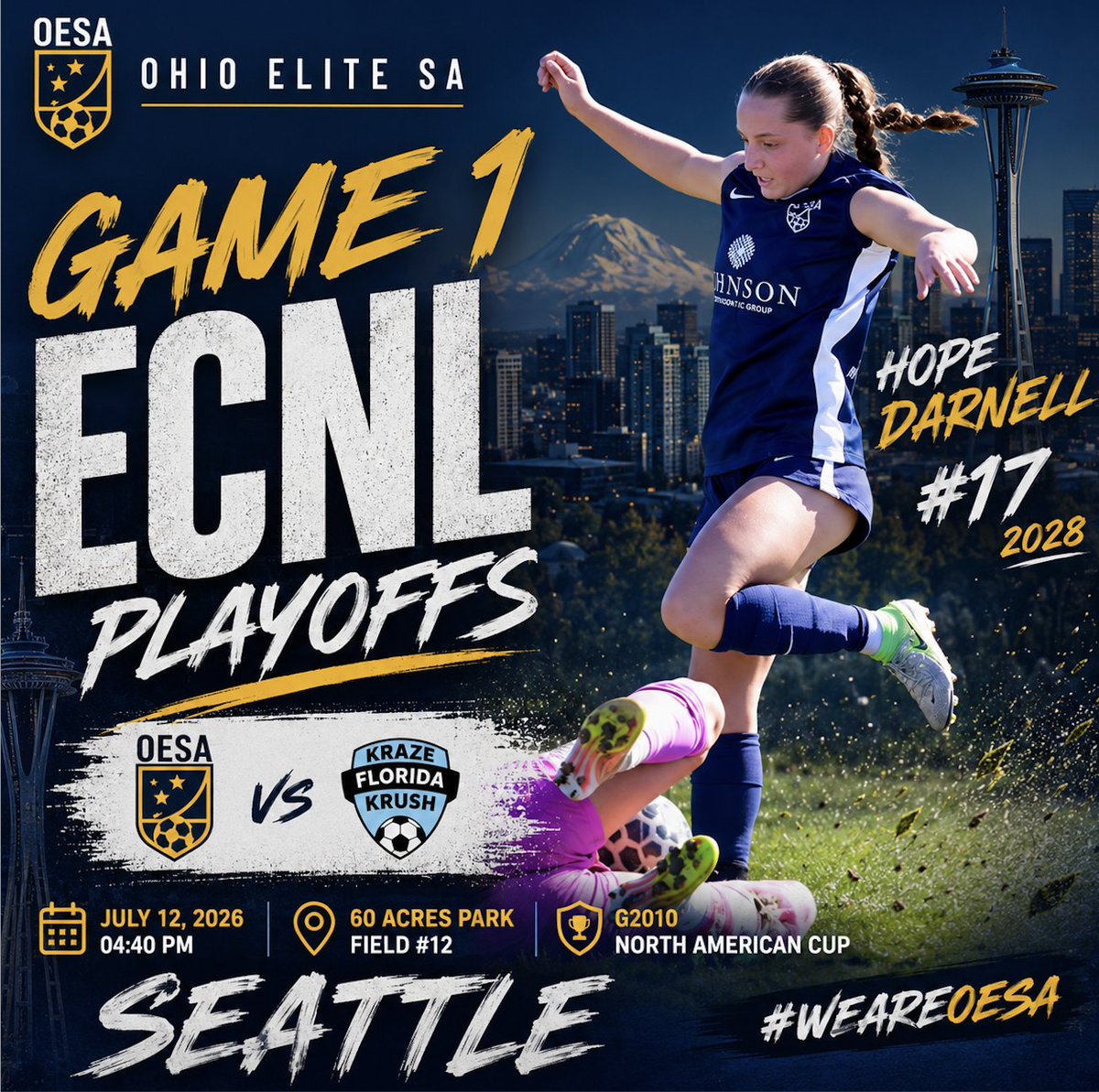 HopeD_Soccer28's tweet photo. ECNL National Playoffs in Seattle -  Come Watch!!!  #Classof2028
@ImYouthSoccer @TopDrawerSoccer @PrepSoccer https://t.co/yz47VaJ3oN