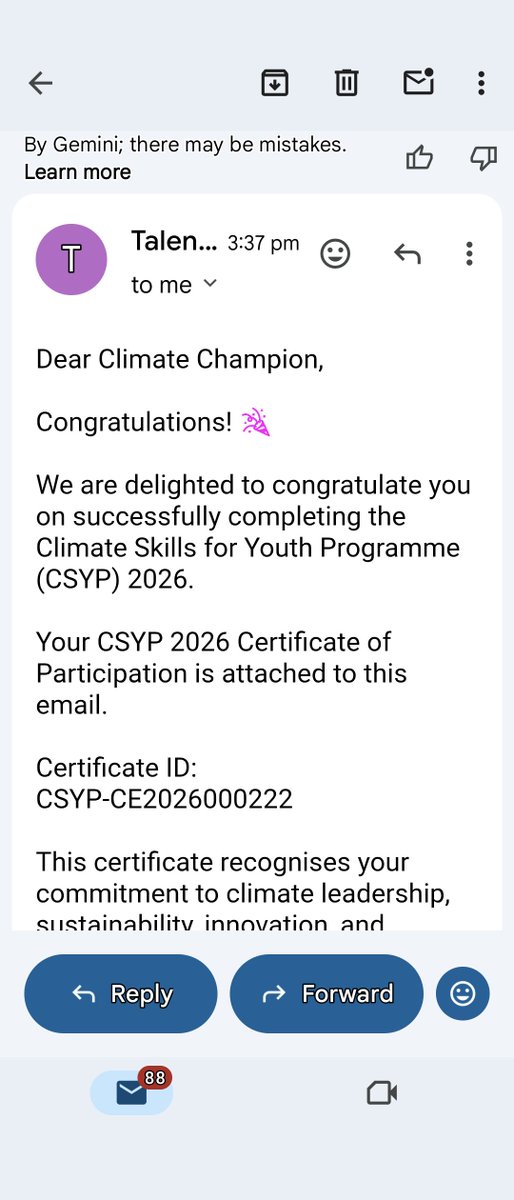 NshElie's tweet photo. Proud to have completed the Climate Skills for Youth Programme (CSYP) 2026! ๐๐
Ready to turn knowledge into action and create lasting climate impact.
#CSYP2026 #ClimateAction #ClimateLeadership #YouthLeadership #Sustainability https://t.co/EogB6fPuPh