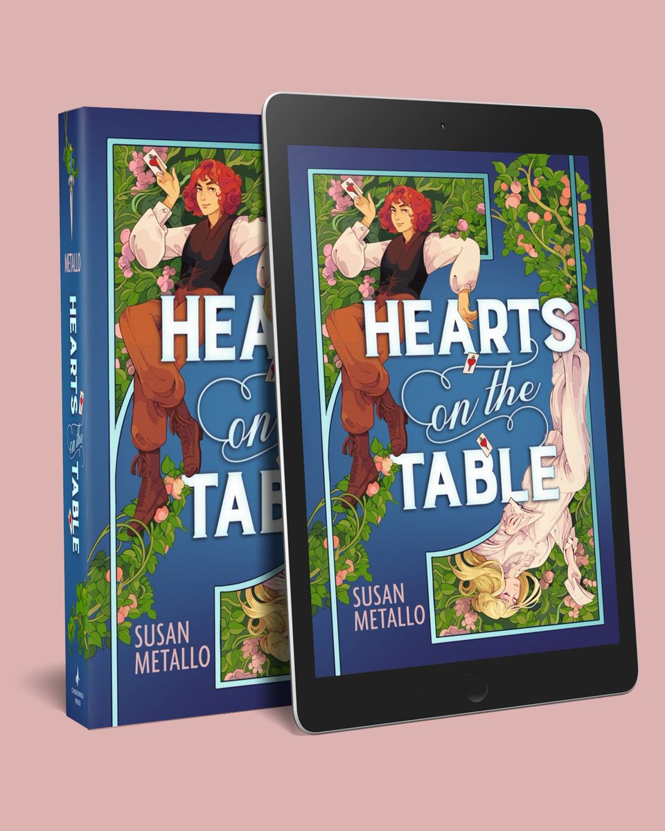 morgangaynin's tweet photo. Historical romance vibes abound in Dani Pendergast's jacket artwork for HEARTS ON THE TABLE by Susan Metallo 💘  Publishing from Candlewick Press in September, HEARTS is a queer YA reimagining of Shakespeare's Twelfth Night.

See more of Dani's work here: https://t.co/WZNStPn7ub https://t.co/XFrpWZysU8