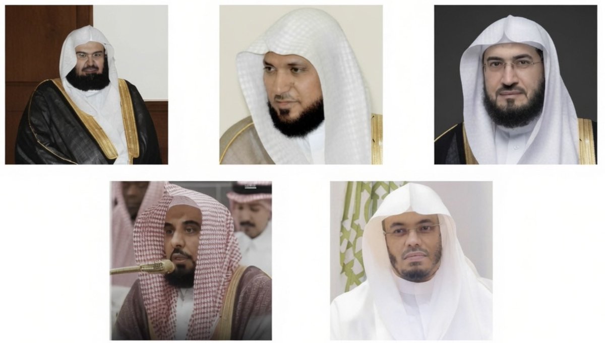 SAUDALmUQHIm's tweet photo. خمسة من أبرز أئمة الحرم المكي، لكل منهم أسلوبه المميز في التلاوة.. إلى أي صوت يميل قلبك أكثر؟… https://t.co/NBGNc3Q8Ox