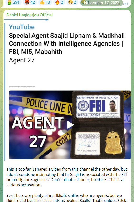 Farid_0v's tweet photo. Fascinating how people change!!

In the post below, from Nov 17, 2022, Daniel Haqiqatjou warned followers about slandering and associating others with intelligence agencies.

Today, he is infamous for associating opponents with governments and terror orgs! https://t.co/dbxH25V7x7
