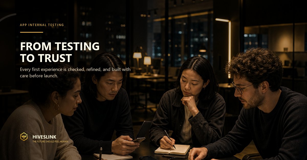 HIVESLINK's tweet photo. Before launch, every detail is being tested with care.

HIVESLINK is refining the first experience to feel clear, trusted, and human.

Built by listening.

#HIVESLINK #AppTesting #ProductDevelopment https://t.co/77zCmcESGT