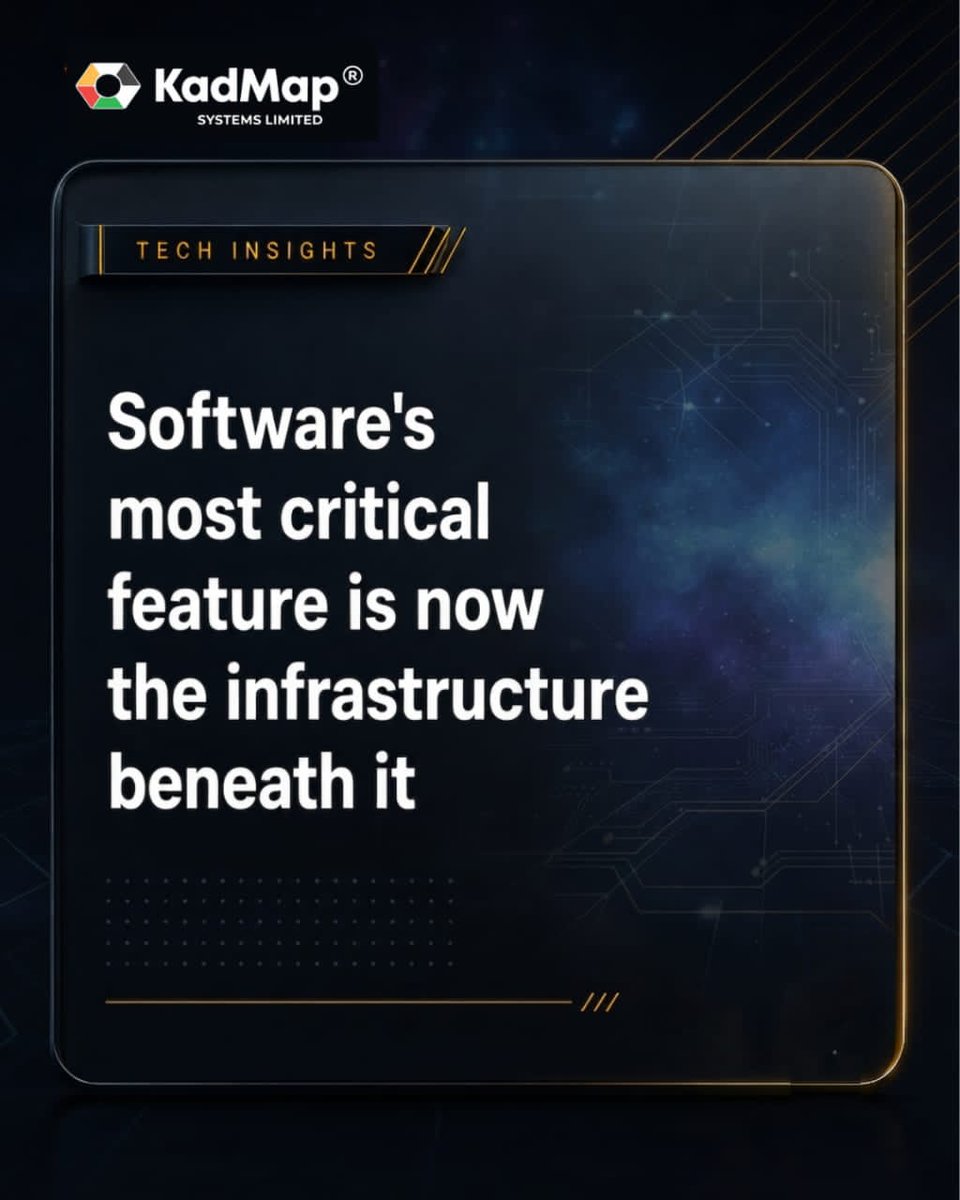 KadMap's tweet photo. Every software decision now comes with an infrastructure decision. The applications organisations choose can only be as reliable as the environment supporting them.
#TechInsights #EnterpriseTechnology #DigitalInfrastructure #TechnologyStrategy #KadMap https://t.co/FlhvMLl2Mt