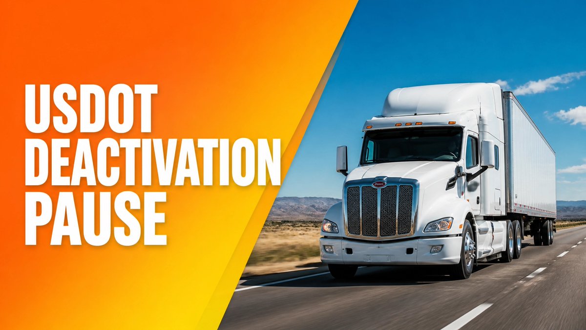 LabworksUSA's tweet photo. The FMCSA just hit 'pause' on USDOT deactivations for some carriers. ⏸️ Use this window to double-check your registration and safety status before the hammer drops again. Need a hand? Visit https://t.co/RBUDvcz5bS

#FMCSA #USDOT #Compliance #Trucking #LabworksUSA https://t.co/ktnrX6oQKC