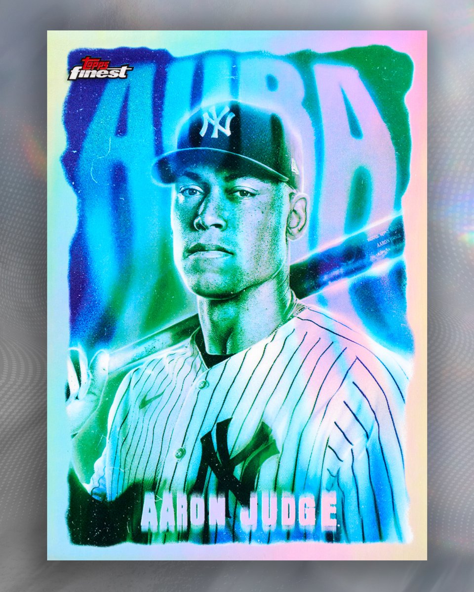 Topps's tweet photo. FIRST LOOK: Ultra-rare 'Aura' inserts return in 2026 Topps Finest Baseball 🔥 https://t.co/WkD1k3ckAu