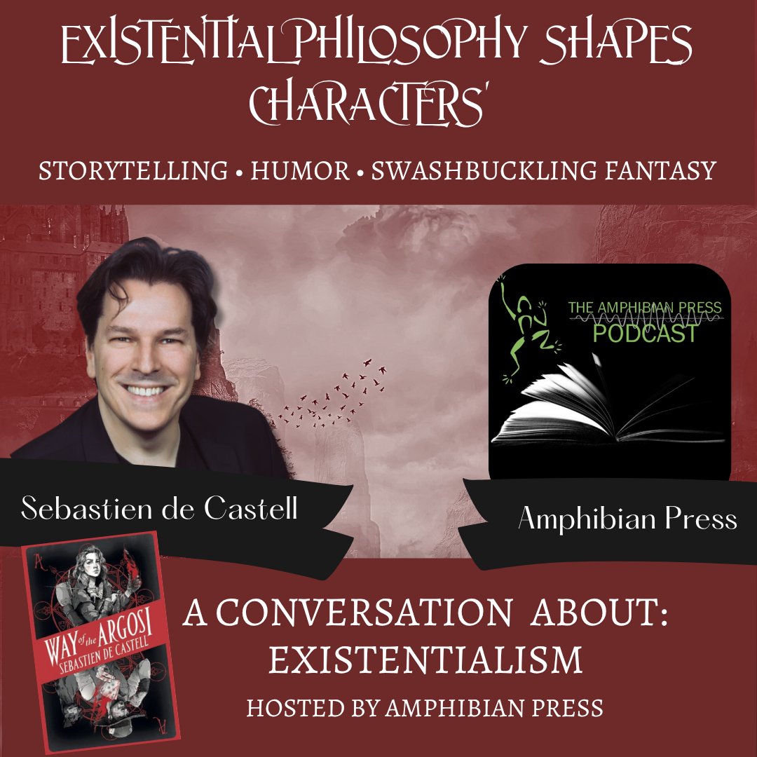 decastell's tweet photo. Thanks to V. S. Holmes and The Amphibian Press Podcast for a deep dive into existentialism in fantasy! We explored character choices and the questions that shape our stories. 🎙️✨ Listen here: https://t.co/6Fgl1xjcAN #BookTalk #BookChat https://t.co/ddD0SvhVwn