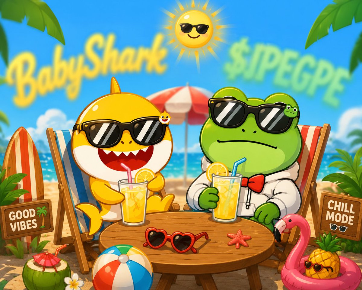 tgsovka47's tweet photo. 🐸 $JPEGPE x BabyShark 💚
 $JPEGPE and BabyShark - They're already chilling in full swing!😄

Wishing everyone a 
wonderful summer!💚☀️
#JPEGPE #BabyShark #MemeCoin #Crypto #Summer https://t.co/AoYkA4pttu