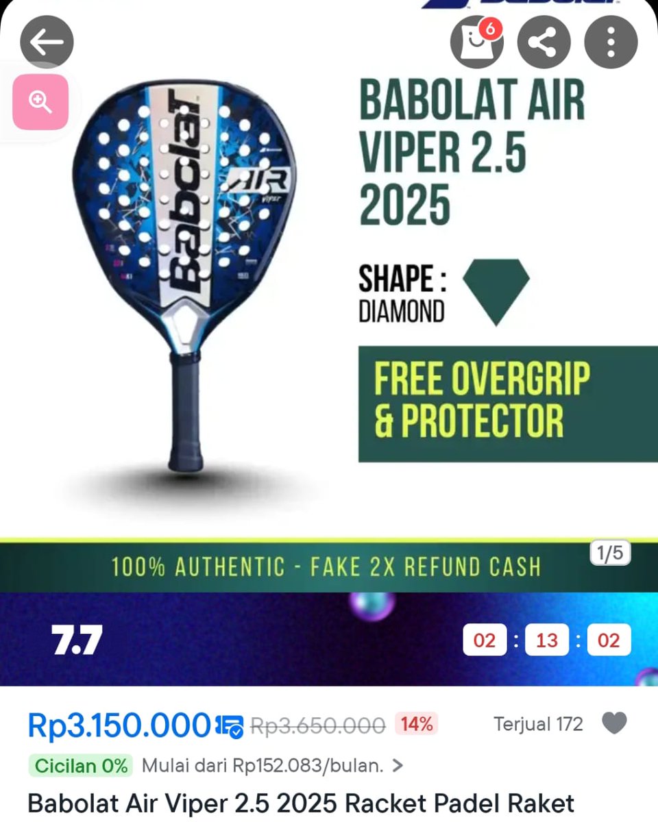 anggioren's tweet photo. Recoment bgt yg lagi nyari raket beli di noob padel j https://t.co/sArRUrJb0t barang sesuai pesanan,nyaman dipakai. Kualitas ok. Seneng bgt suami makin semangat deh latihannya. Dpt harga promo lagi 14% jd 3,1jtan.harga murah dibanding toko sebelah. Pengiriman cepat. Mksh bblibli https://t.co/GLZKuAlQvk