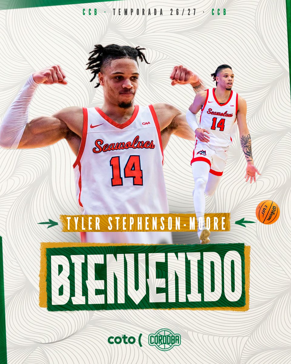CompeticionFEB's tweet photo. 🚨 Mercado #PrimeraFEB: Tyler Stephenson-Moore, nuevo llega al Coto @CordobaCB

▶ Destaca por su capacidad anotadora, su fiabilidad en el lanzamiento exterior y su versatilidad

🗓️ 2001 | 📏 1,91 m.
⛹️‍♂️ Escolta | 🌍 Estadounidense

📝 Más información ⬇️
https://t.co/ZEMemJ1uSA https://t.co/wjFAQKyQCD
