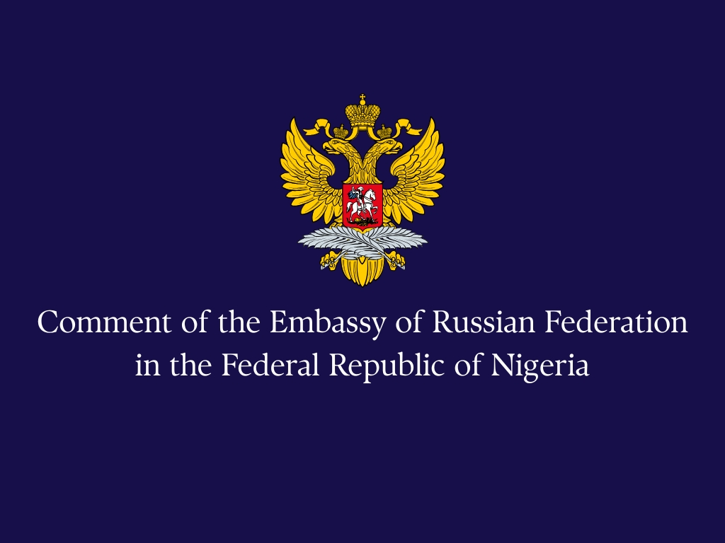 RusEmbNigeria's tweet photo. ❗️ Comment of the Embassy of the Russian Federation in the Federal Republic of Nigeria on the untimely death of Nigerian student in Kharkov, Ukraine 

⛓️ Read in full: https://t.co/m7NZukovSZ https://t.co/8EVhdZjb5A