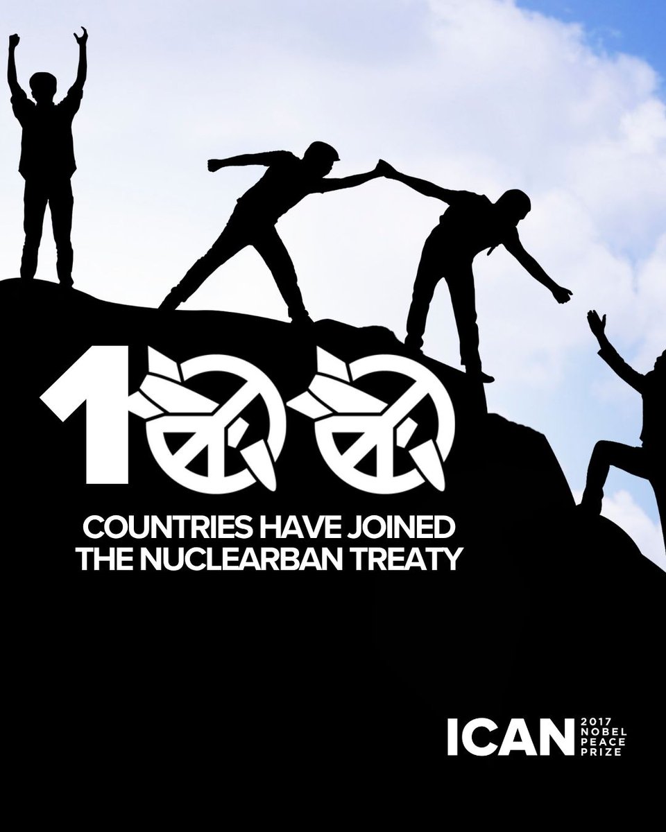 nuclearban's tweet photo. 🎉🙌Another historic moment for the UN Treaty on the Prohibition of Nuclear Weapons!  Tonga has joined the treaty and there are now 100 states parties or signatories! Read more here: https://t.co/01WZbIoGxq 

#NuclearBan #Milestone https://t.co/eY6q54fshx