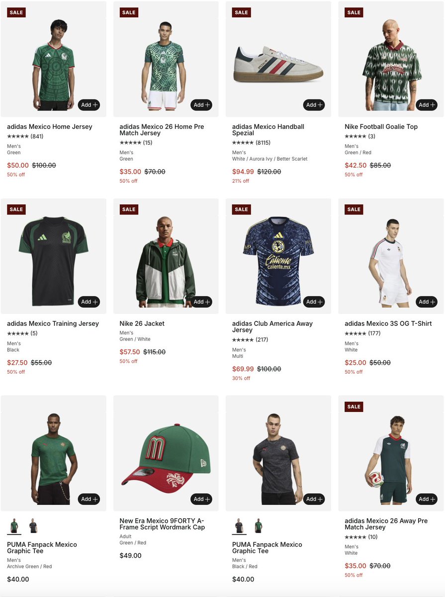SOLELINKS's tweet photo. Ad: TOP DEAL: Up to 50% off adidas Mexico Soccer Collection

SHOP => https://t.co/GhYGdDTW2q

*try code PARJUL15 for 15% off https://t.co/sRxcQ8Sws8
