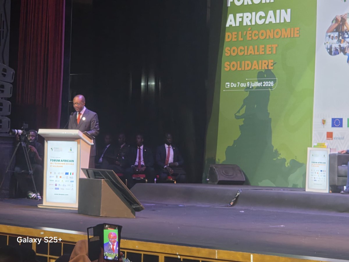 EscgYaounde's tweet photo. « Jour 2 du #FORAESS2026 au Grand Théâtre National de Dakar !
Après le lancement réussi hier, les plénières des ministres battent leur plein.
Le Président de l’Université du Nil en tant que socio-économiste et chercheur engagé sur l’économie sociale et solidaire est présent. https://t.co/3pSPS1YoTy