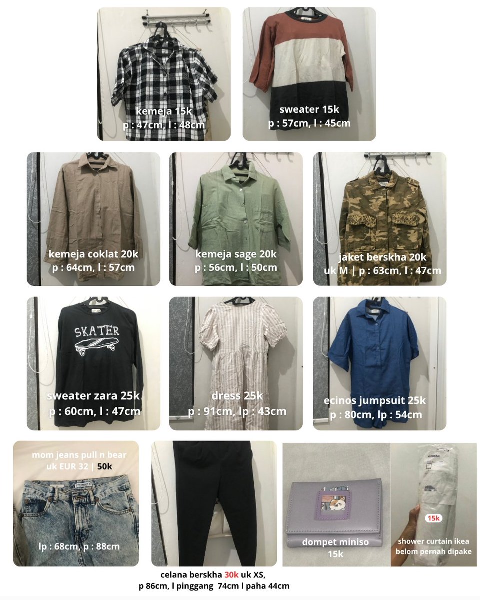 SummerJeyz's tweet photo. preloved pl pre wts baju celana, lgsg dm aja https://t.co/CzkFVHsUA4