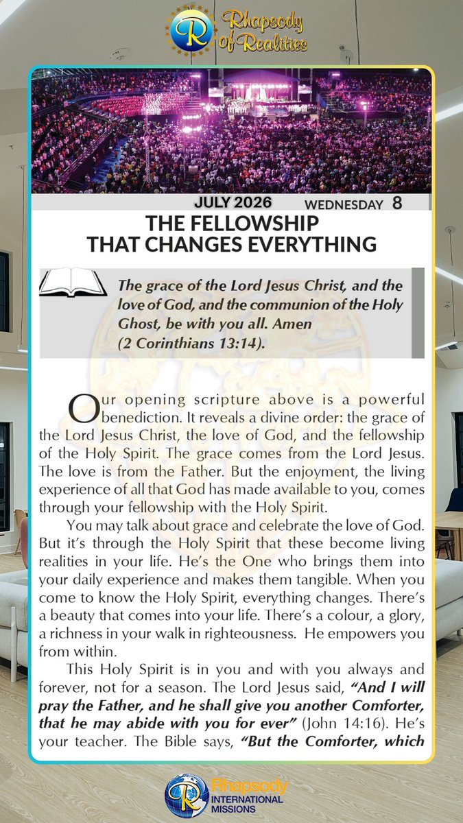 RORintlmissions's tweet photo. The grace of the Lord Jesus Christ, and the love of God, and the communion of the Holy Ghost, be with you all. Amen (2 Corinthians 13:14).

Partner today: https://t.co/bqaRvgVuZF

Learn more about Rhapsody International Missions: https://t.co/ZvIaPiT3OS

God bless you. https://t.co/FgYm1FNUqh
