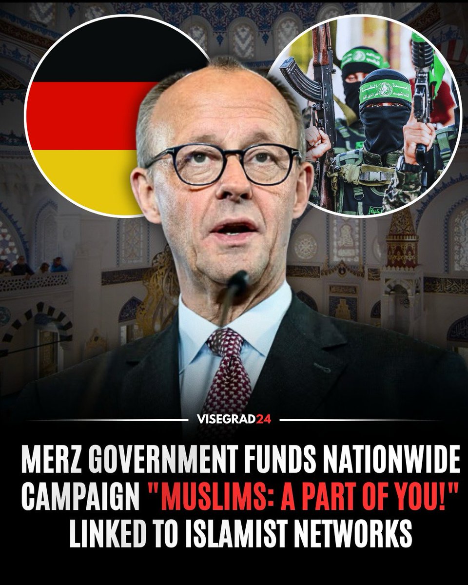 visegrad24's tweet photo. The German government under Chancellor Friedrich Merz is funding a nationwide campaign promoting the slogan "Muslims: A part of you!" as part of its "Action Weeks Against Anti-Muslim Racism." 

The whole program is funded at the expense of German taxpayers.

The Federal Ministry for Family Affairs has awarded €624,997 in 2026 to CLAIM, the organization coordinating the campaign, which includes billboards, exhibitions, conferences, school programs and public events across Germany.

The funding has drawn criticism because CLAIM inherited the structures and staff of a previous alliance of around 50 Muslim organizations that was dissolved in 2025.

Germany's domestic intelligence services tied that network to groups linked to political Islam, including Muslim Brotherhood circles and Hamas-supporter networks.