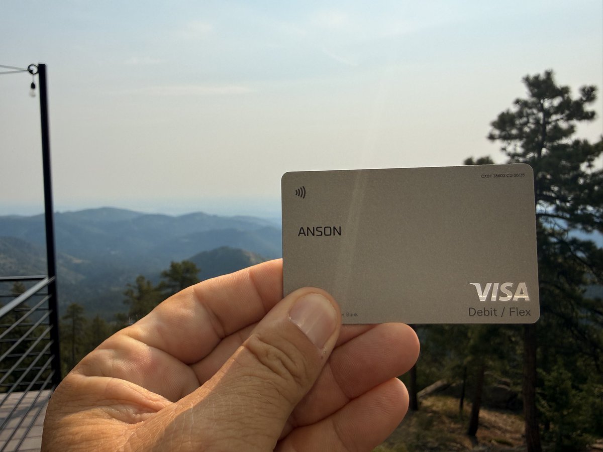 ansonpc's tweet photo. If you’re not on X yet, it’s free to join (I pay for Premium because it’s worth it). Tap your profile pic, scroll to Money, and connect a bank account. I tossed in a grand to kick the tires. Boom—now it’s earning 6% while it sits there. Six percent. In a checking account. You get a slick metal debit card you can personalize (I went simple with “Anson”).

If you’ve got any treasure parked in a regular bank, go check what they’re paying you. I’d bet my last pair of good socks it’s nowhere near that. I used to say that if I could reliably pull 5% in retirement, I’d never need to work again. Well, 6% is better than 5%. Unless the whole world flips upside down, we can cruise through this chapter without sweating the shekels.

Shu wrote back, “Sorry, I don’t have Twitter.” Classic. But signing up is free and easy, and I honestly think X is becoming the platform where real life gets done. Happy to walk anybody through it. @XMoney 

https://t.co/oBBEMJpt4C