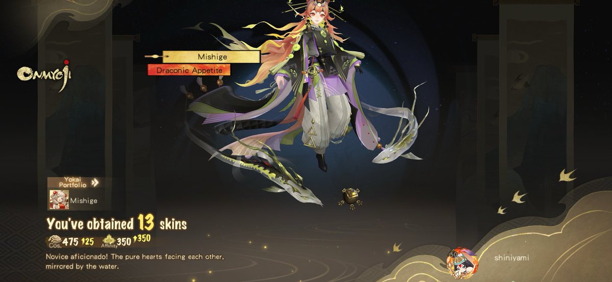 Hongc676701's tweet photo. #OnmyojiMobileGame Novice aficionado! The pure hearts facing each other, mirrored by the water. I have collected 13 Skinss so far! Explore beauty in the world of Onmyoji https://t.co/kmTlzy3pqd