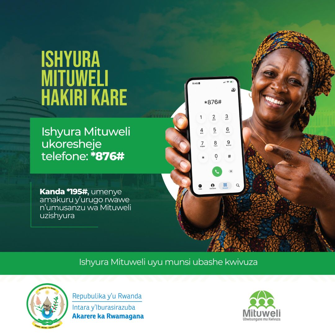 RwamaganaDistr's tweet photo. Ishyura umusanzu wa #Mituweli w'umwaka 2026/2027 uyu munsi, ubashe kwivuza. Kanda 195# umenye amakuru y'urugo rwawe. Uburyo bwihuse bwo kwishyura umusanzu w'ubwisungane mu kwivuza ukoresheje telefone ni *876*3*1#

Nk'uko bisanzwe, "Tujyanemo tugumanemo"
#Rwamagana https://t.co/gBSo1ICc67