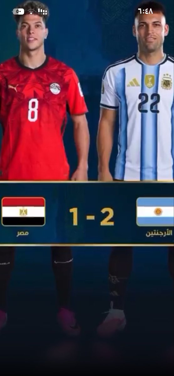 mohssantf's tweet photo. @JazzarMohanad Egypt 🇪🇬 : 1
Argentina 🇦🇷 : 2 https://t.co/qu9zYzc5Zb