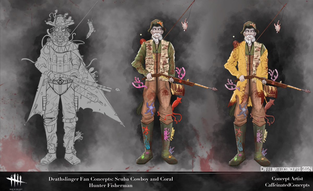 Caffeineconcept's tweet photo. @DeadbyDaylight Have been wanting to submit this concept for the past two years! So glad Australia got added this year! 🐠🎣 https://t.co/gakcv9Sdfy