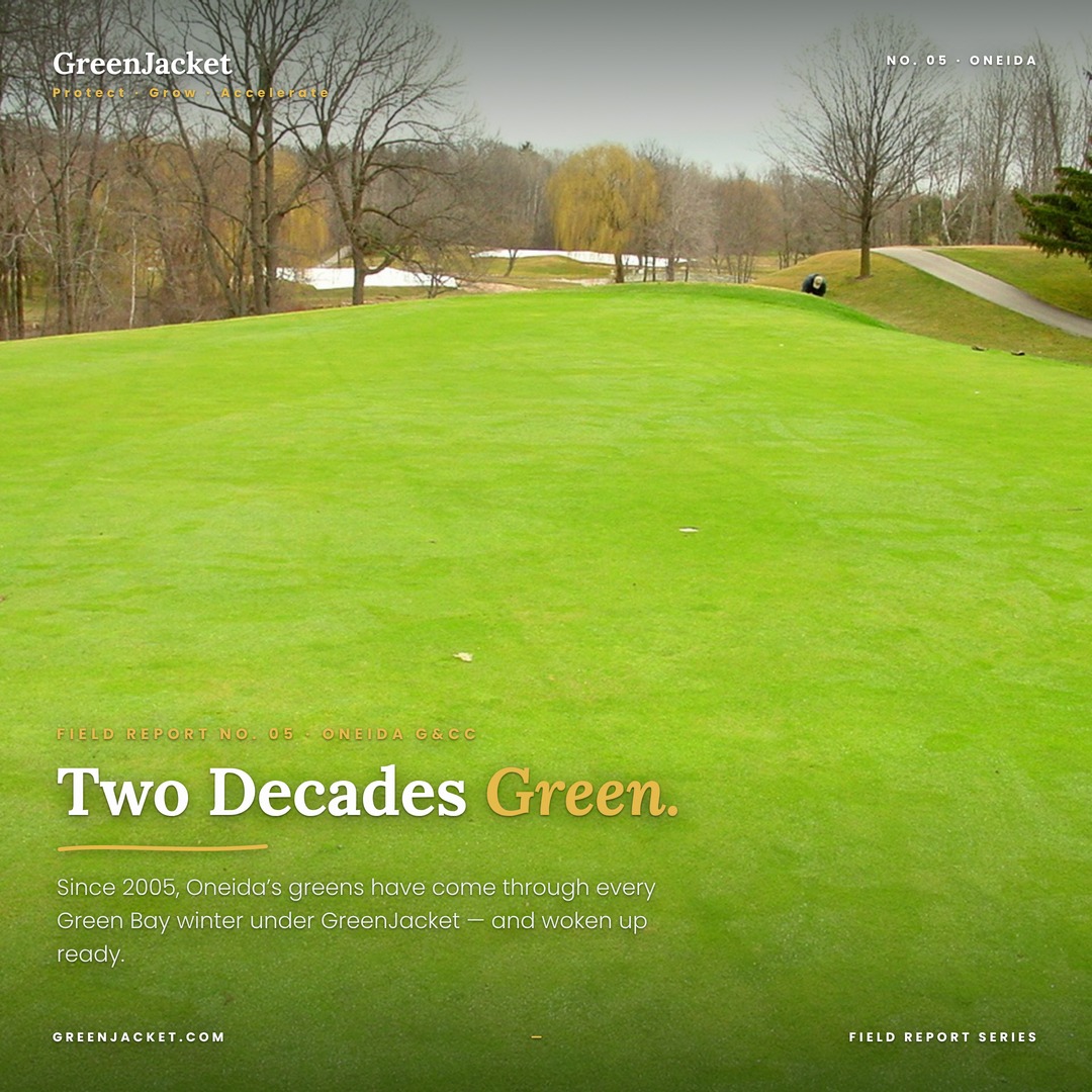 GreenJacket_TC's tweet photo. Oneida Golf &amp; Country Club Two decades of protected greens at Oneida G&amp;CC. Mark Storby, Director of Agronomy see the Full Field Report No. 05  https://t.co/270yMYQzJC #FieldReportSeries #WinterTurf #TurfProtection https://t.co/ZBMH4pBN9U
