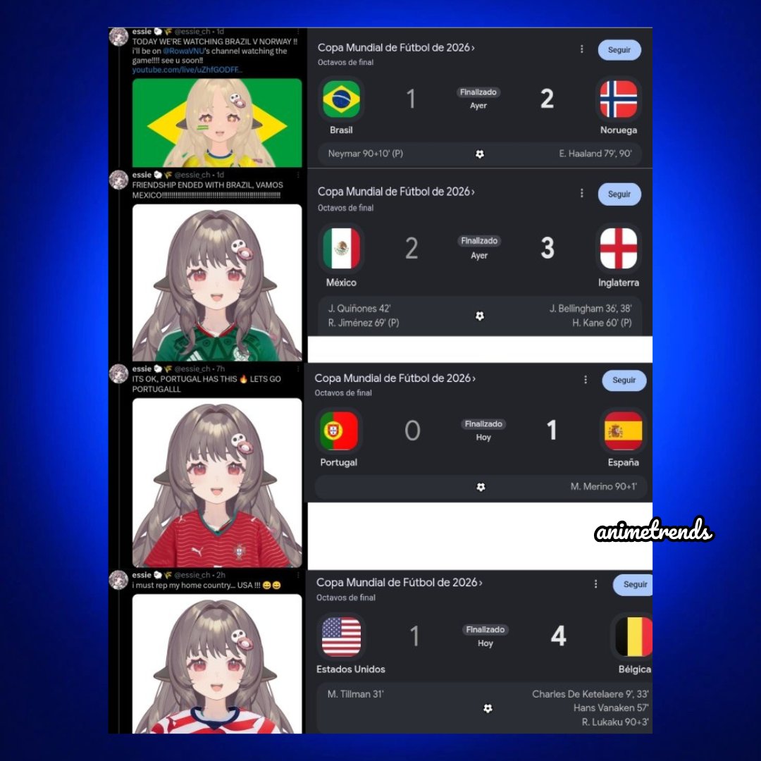 AnimetrendsLA's tweet photo. La VTuber que es considerada la 'maldición' de todas las selecciones del mundial, se ha puesto la camiseta de Argentina. 😭

Gracias @essie_ch https://t.co/3zrw4grRN9